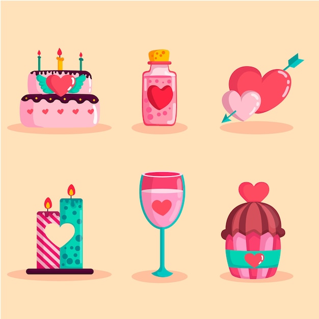 Free vector valentines day element collection