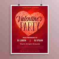 Free vector valentines day event party poster flyer template