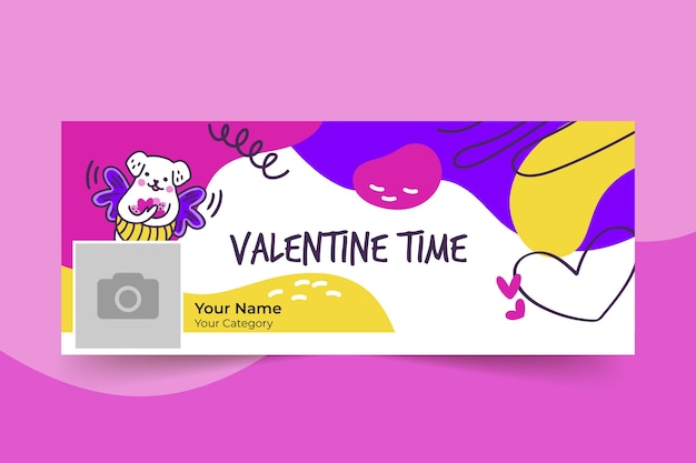 Valentines day facebook cover template