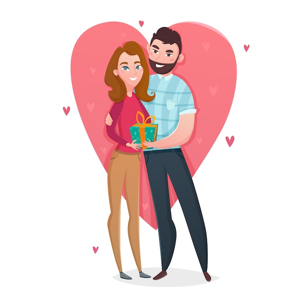 Free vector valentines day gift composition