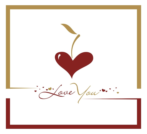Vettore gratuito illustrazione di vettore di progettazione di logo del cuore di san valentino