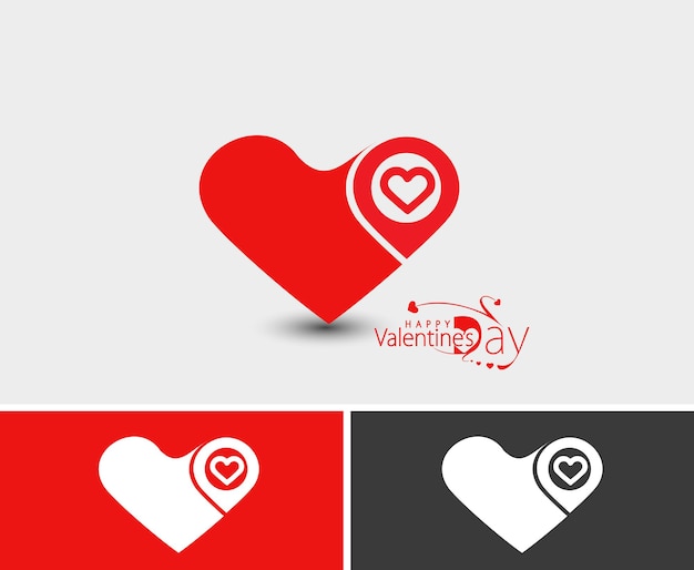 Vettore gratuito illustrazione di vettore di progettazione di logo del cuore di san valentino