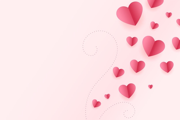 Free vector valentines day hearts background in paper style design