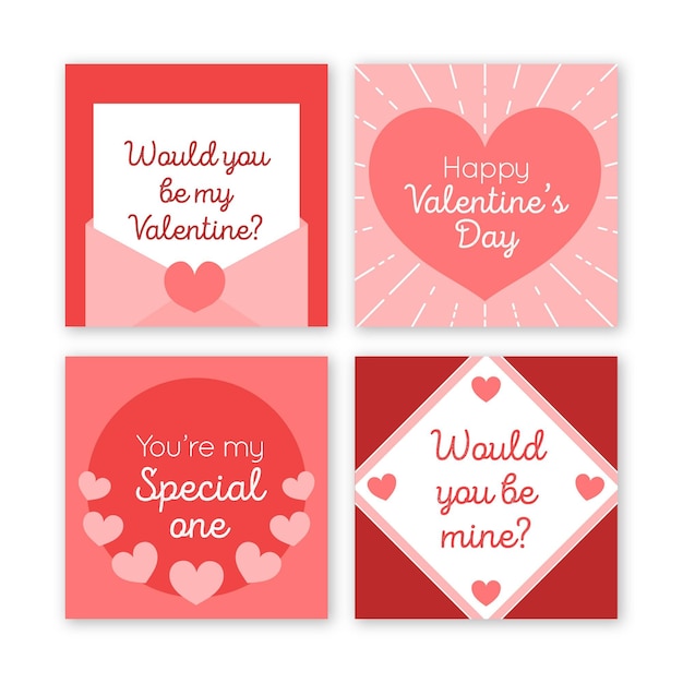 Free vector valentines day instagram post collection