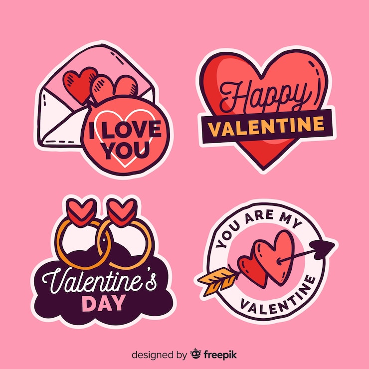 Free Vector valentines day label collectio