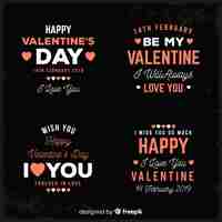 Free vector valentines day label collectio