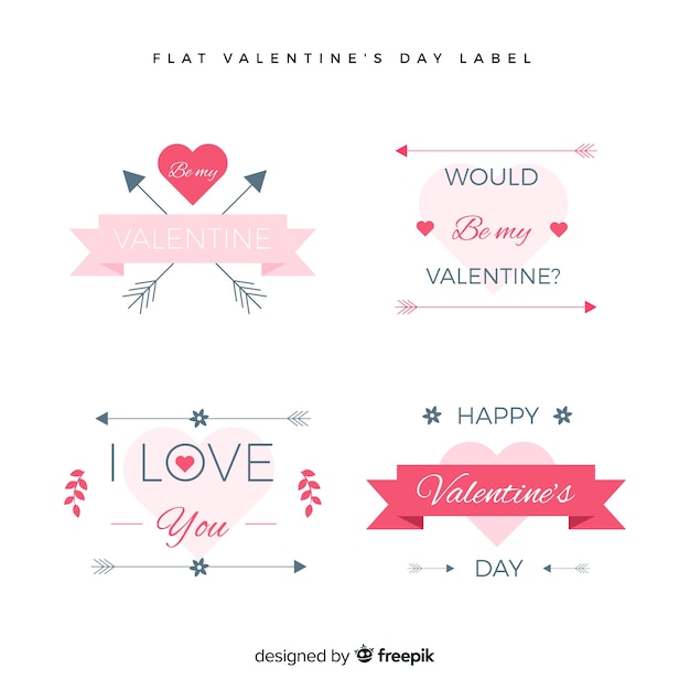 Free vector valentines day label collectio