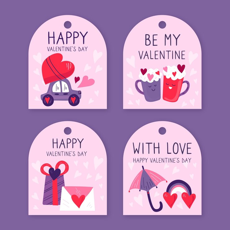 Free Vector valentines day label