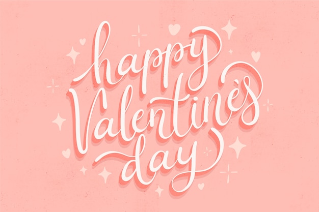 Free vector valentines day lettering concept