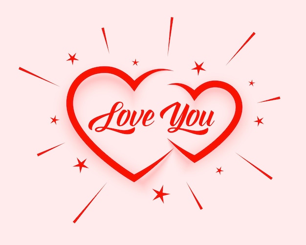 Free vector valentines day love you message card design