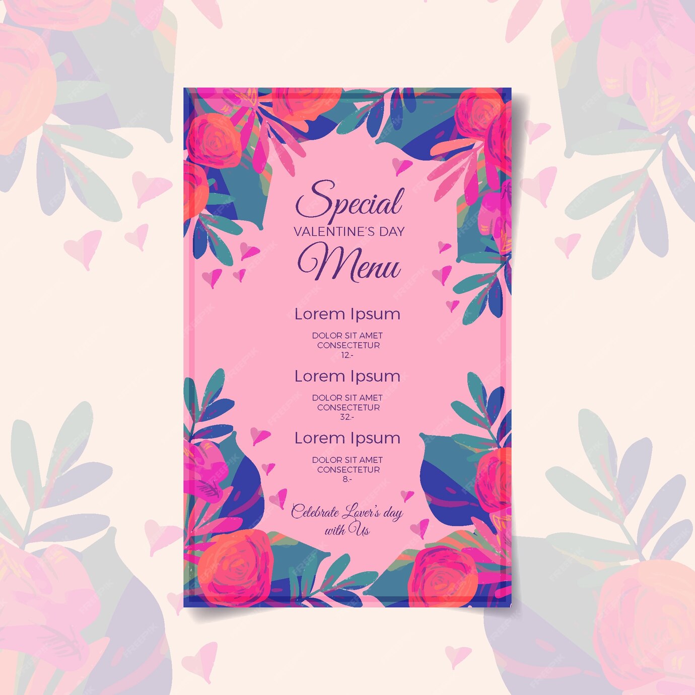 free-vector-valentines-day-menu-template-design