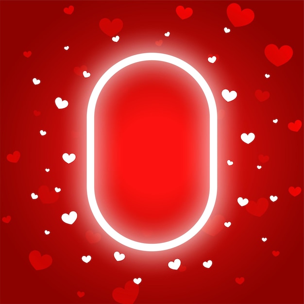 Valentines day neon greeting with text space