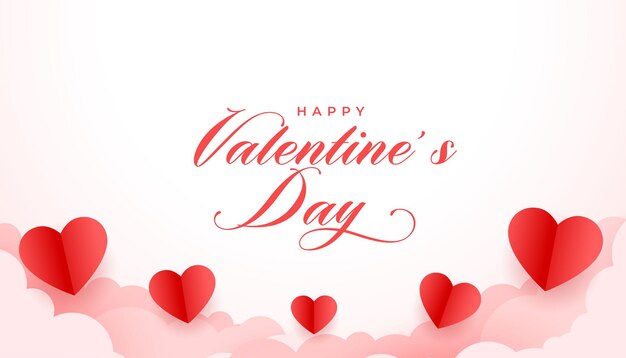 valentines day paper style greeting design