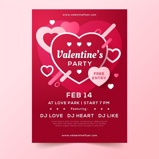 Valentines day party flyer template