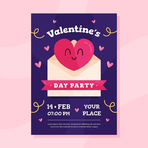 Valentines day party poster template