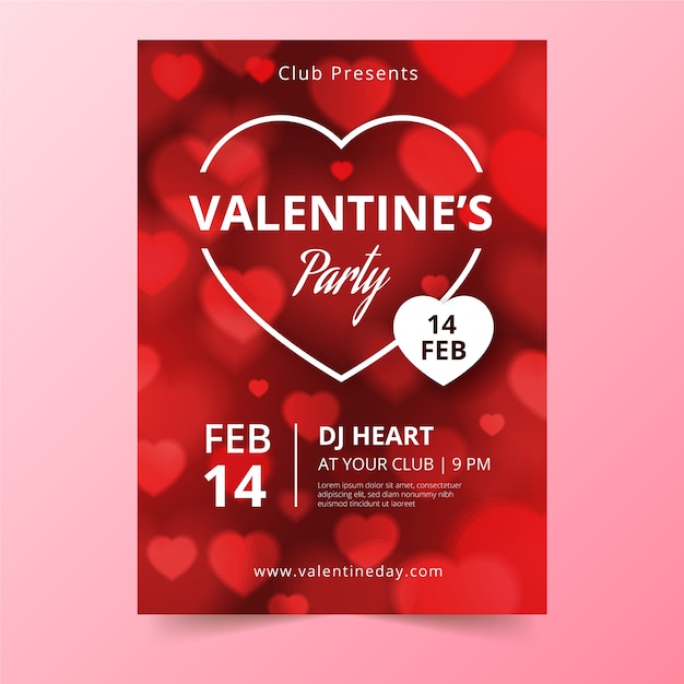 Free vector valentines day party poster