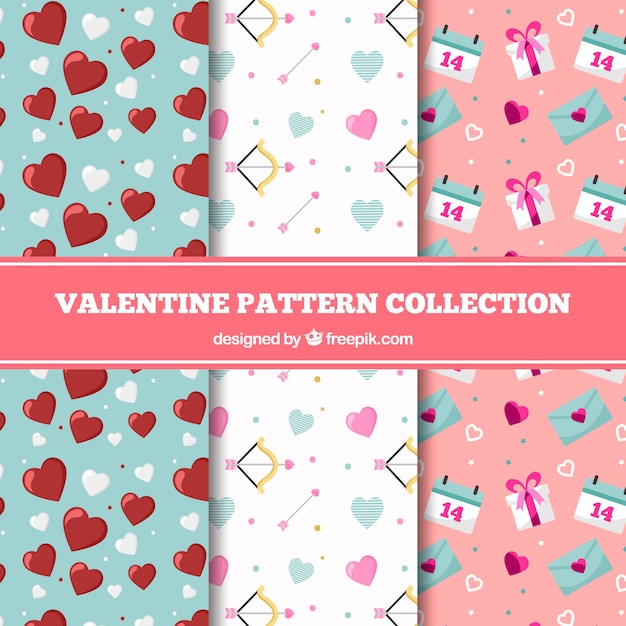 Valentines day pattern collection