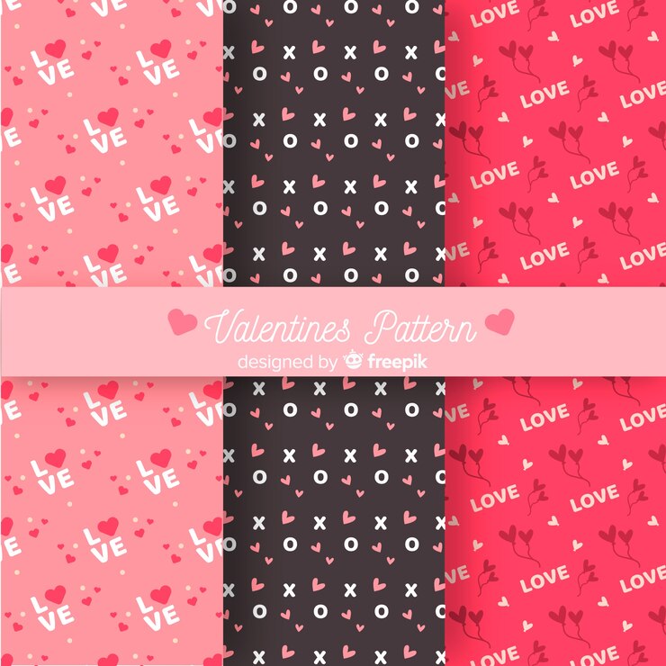 Free Vector valentines day pattern collection