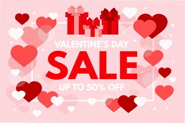 Valentines day promotional sale concept