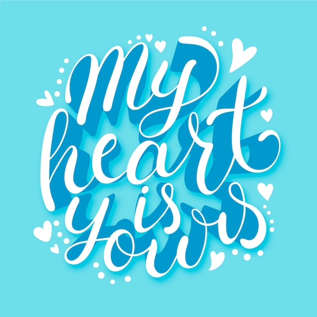 Valentines day romantic lettering concept