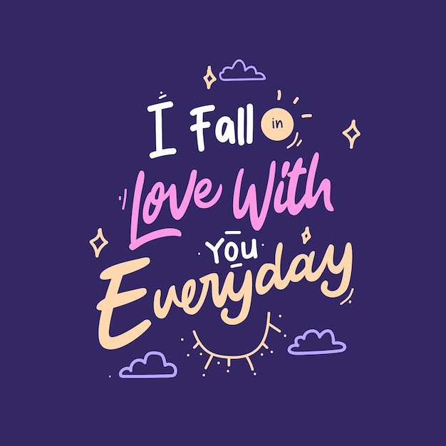 Valentines day romantic lettering