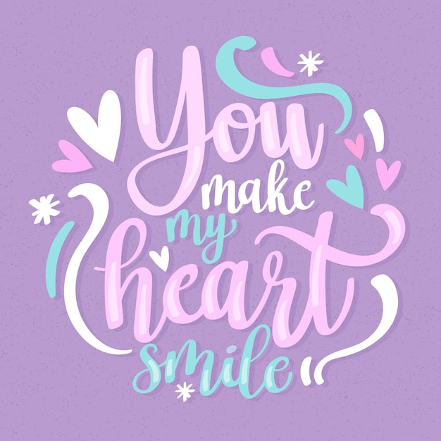 Valentines day romantic lettering
