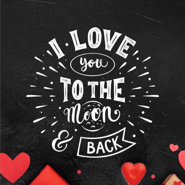 Valentines day romantic lettering