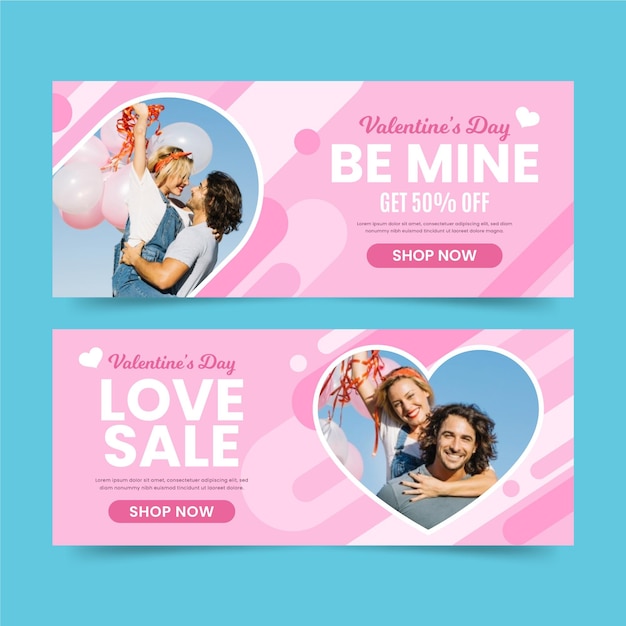 Valentines day sale banners template