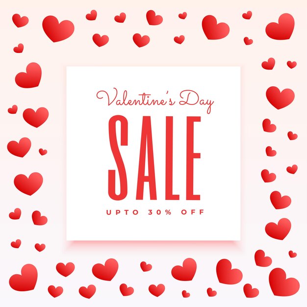 Valentines day sale card for social media promotion