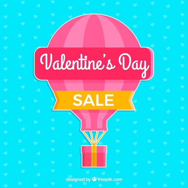 Valentines day sale design with balloon