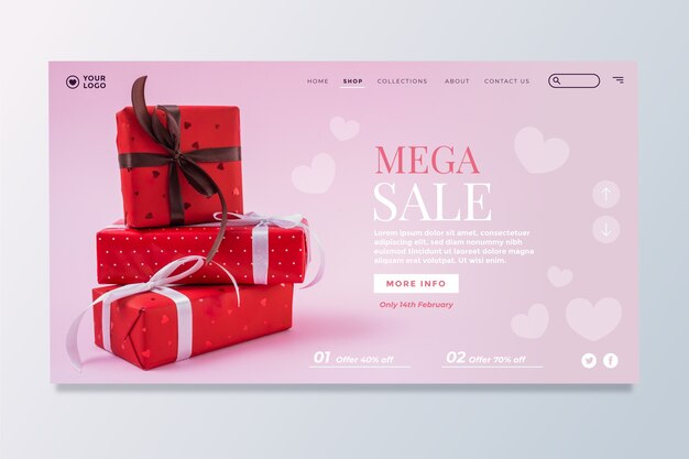 Valentines day sale landing page