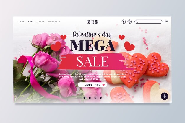 Целевая страница продажи Дня святого Валентина