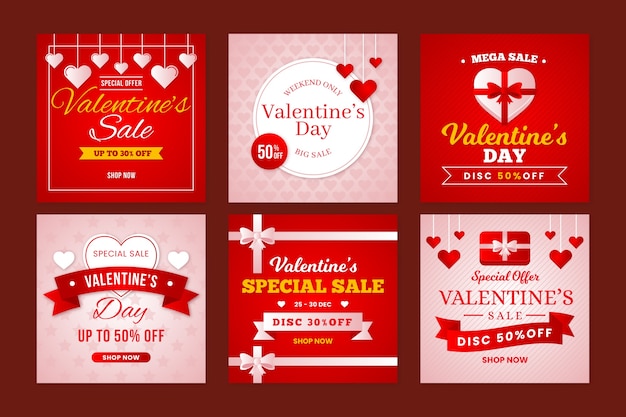 Free vector valentines day sale post collection