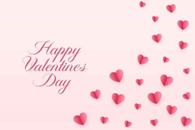 Valentines day small paper hearts background design