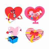 Free vector valentines day stickers collection