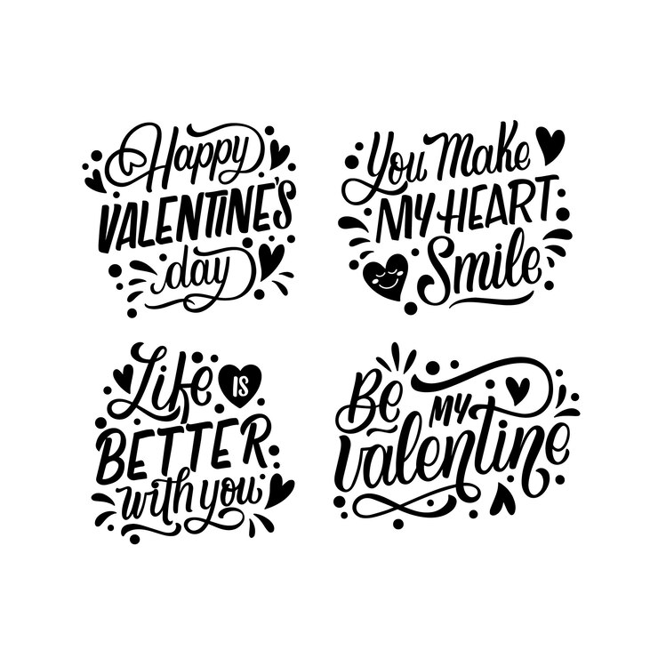 Free Vector valentines' day stickers lettering template