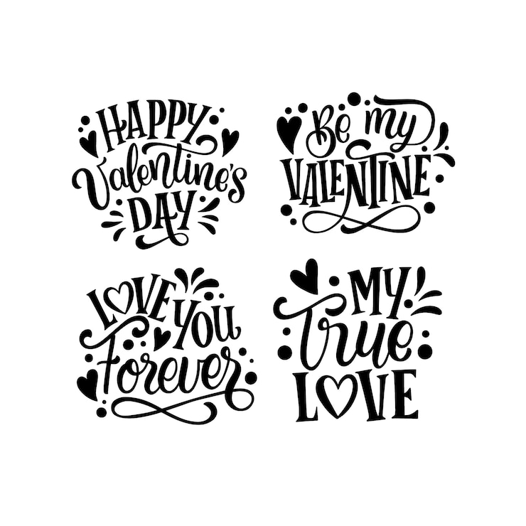 Free Vector valentines' day stickers lettering template