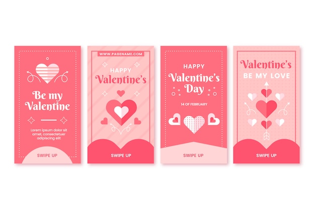 Free vector valentines day stories collection