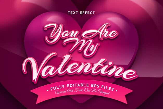 Valentines day text effect Premium Vector