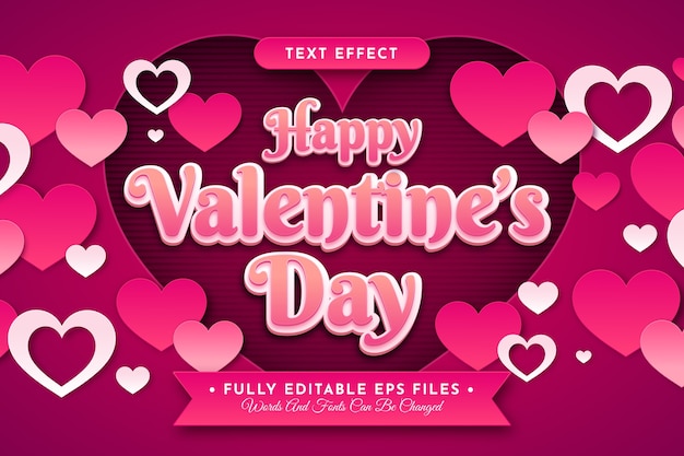 Valentines day text effect Premium Vector