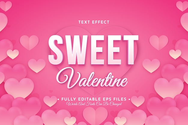 Valentines day text effect Free Vector