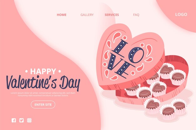 Valentines day theme on social media