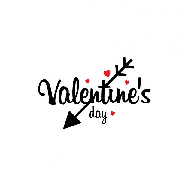 Valentines day typographic with arrow