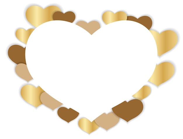 Cornice a forma di cuore astratto di vettore di san valentino isolato su sfondo bianco.
