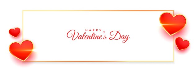 San valentino auguri banner con cornice cuori