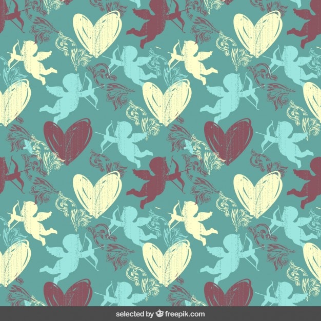 Free vector valentines pattern in vintage style