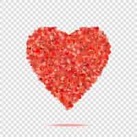 Free vector valentines red heart shape with many dots vector illustration love symbol