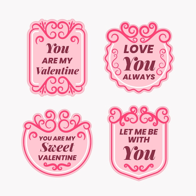 Collezione di badge per san valentino