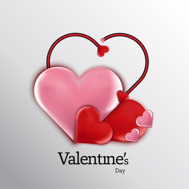 Valrntine's day typogrpahic with hearts vector