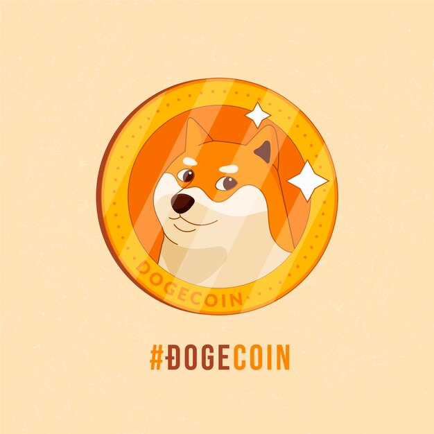 Valuable cryptocurrency dogecoin illustration